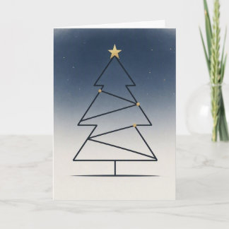 Minimalist Starry Night Tree • Scandinavian Card
