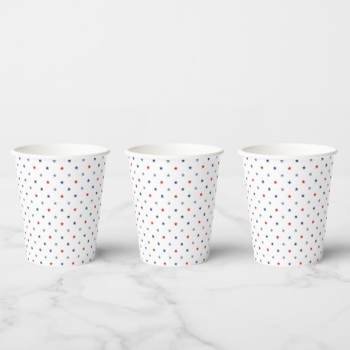 Minimalist Stars Red, Blue & White Paper Cup, Cups