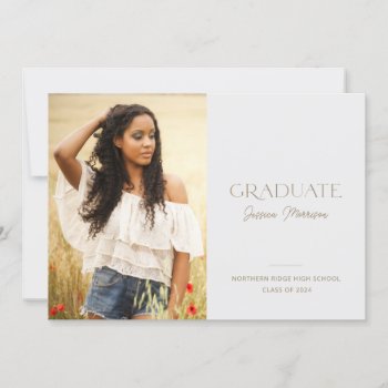Minimalist Statement Name Photo Graduation Party Invitation by dulceevents at Zazzle