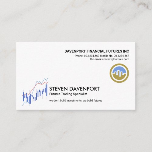 Minimalist Stock Exchange Graph Financial Advisor  Business Card
