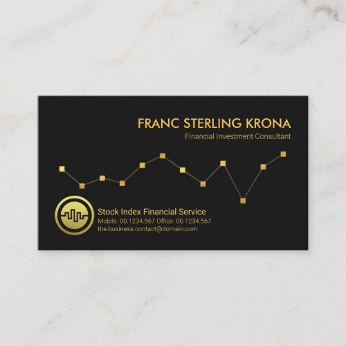 Minimalist Stock Exchange Graph Financial Business Card