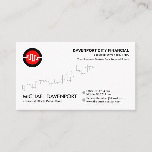 Minimalist Stock Graph Corporate CEO Founder Business Card