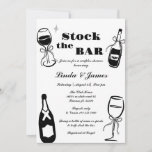Minimalist Stock The Bar Couple Shower Invitation