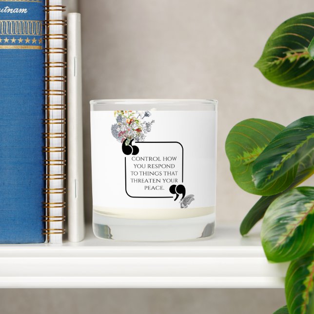 Minimalist Stoic Inner PEACE Illustrated quote Scented Candle (Shelf)