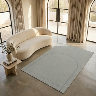 Minimalist Stone Grey Area Rug - 'ALIGNED' Arch  