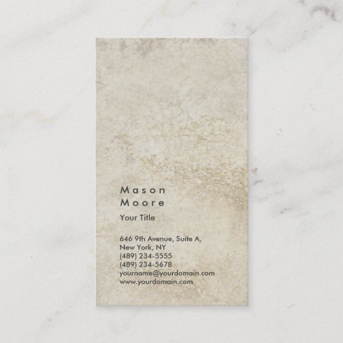 Minimalist Stone Wall Plain Modern Professional Business Card