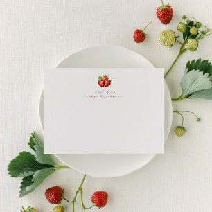 Minimalist Strawberries Personalized Stationery Note Card