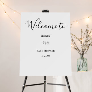 Minimalist Strawberry Baby Shower Welcome Sign