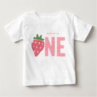 Minimalist Strawberry Berry First birthday