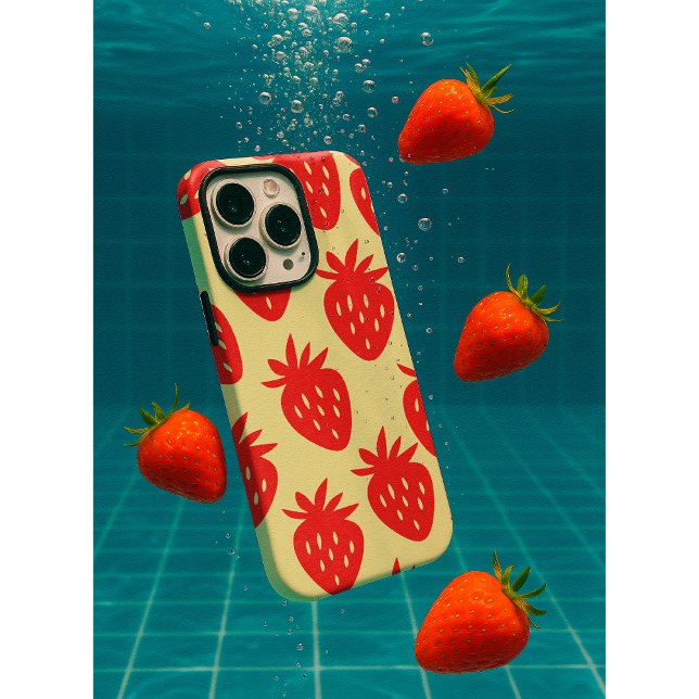 Minimalist Strawberry Pattern iPhone Case (Creator Uploaded)