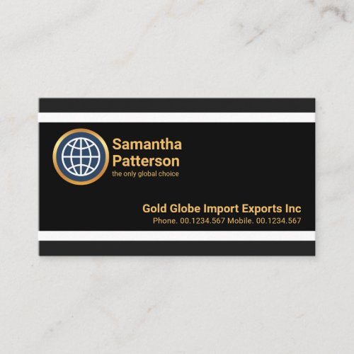 Minimalist Striking White Lines Import Export Business Card