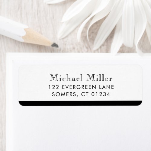 Minimalist Stripe BlackWhite Personalized Address Label