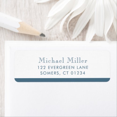 Minimalist Stripe Dusty Blue Personalized Address Label