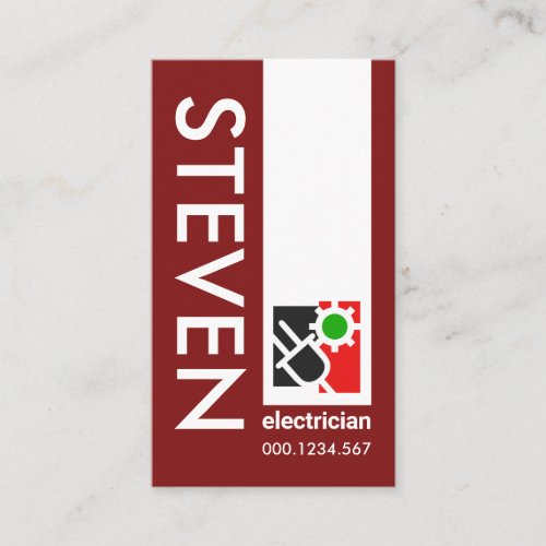 Minimalist Stripe Electrician Service Business Card