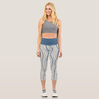 minimalist stripe sporty capri leggings