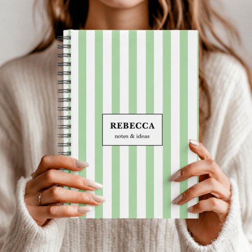 Minimalist Striped Custom Pastel Lined Workbook Notebook