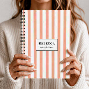 Minimalist Striped Custom Pastel Lined Workbook Notebook