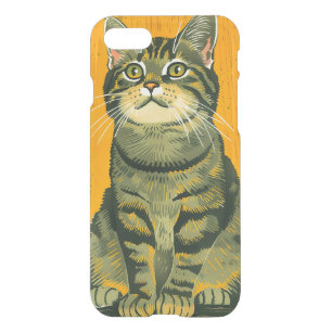 Minimalist Striped Gray Tabby iPhone SE/8/7 Case