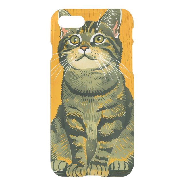 Minimalist Striped Gray Tabby  Uncommon iPhone Case (Back)