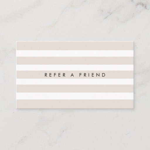 Customizable Minimalist Stripes Refer a Friend Card