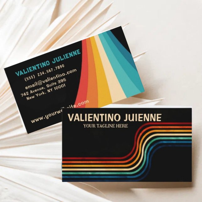 Minimalist stripes retro style consultant business card (Creator Uploaded)