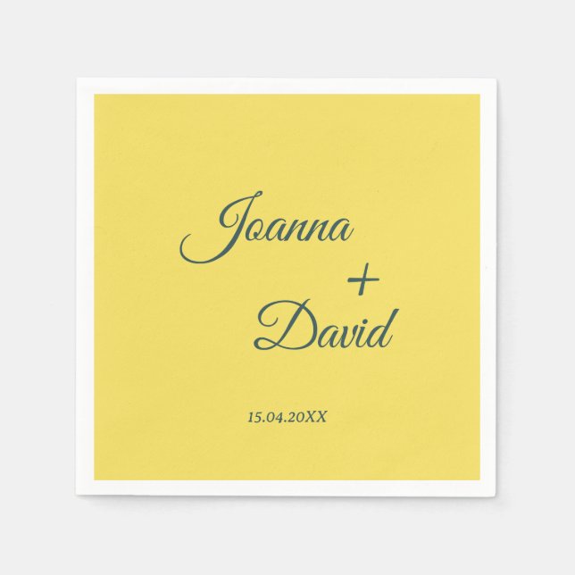 Minimalist Style | Calligraphy Font Wedding Napkins (Front)