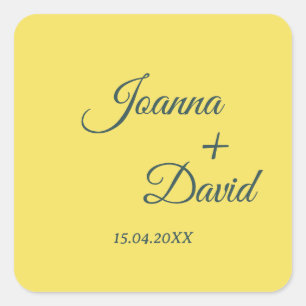 Minimalist Style   Calligraphy Font Wedding Square Sticker