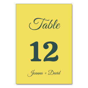 Minimalist Style Calligraphy Font Wedding Table Number