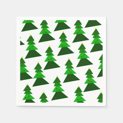 Minimalist Style Cute Christmas Tree Pattern Napkins