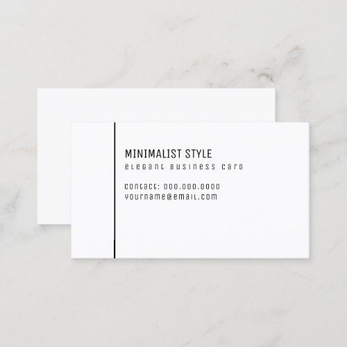 minimalist style elegant white business card