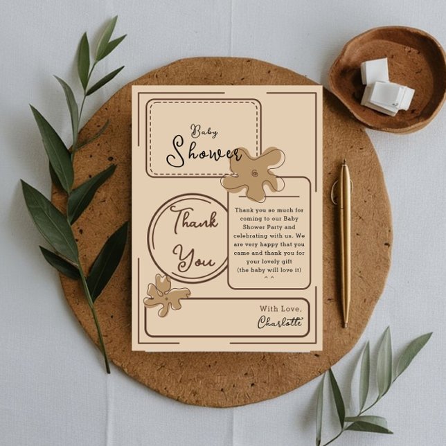 Minimalist Style Flower Baby Shower Thank You Card (Creator Uploaded)
