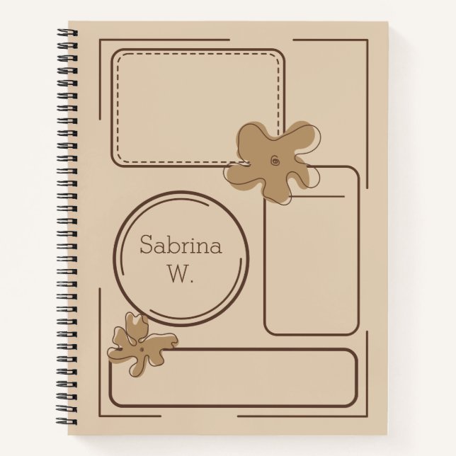 Minimalist Style Flower Notes Background Notebook (Front)