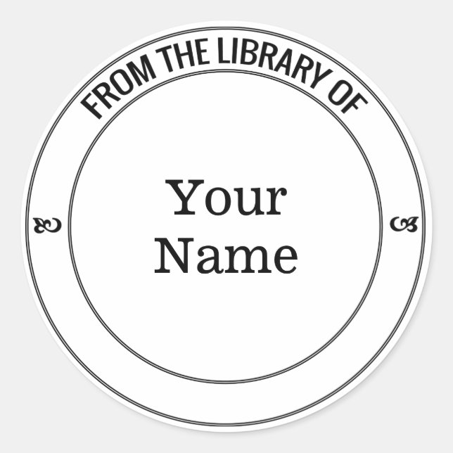 Minimalist Style Modern Bookplate for Book Lovers (Front)