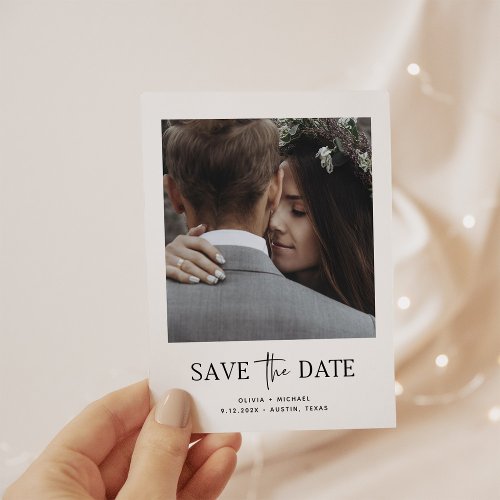 Minimalist Style  One Photo Budget Save The Date