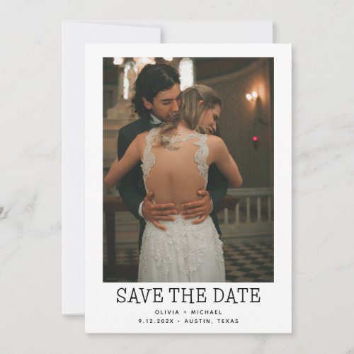 Minimalist Style  One Photo Save The Date