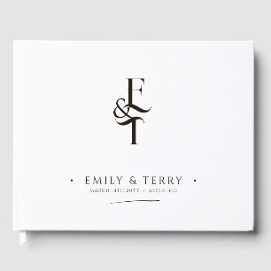 Minimalist Style Personalized Monogram Wedding Guest Book