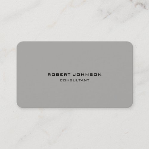 Minimalist Style Plain Modern Grey Professional Business Card