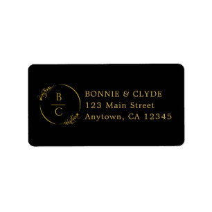 Minimalist Stylish Black Mailing Label Design