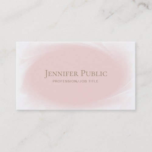 Minimalist Stylish Design Blush Pink Rose Gold Business Card