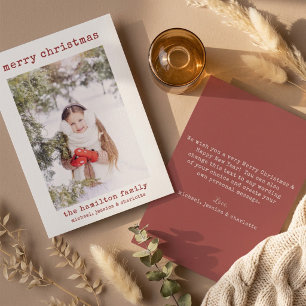 Minimalist Stylish Family Photo Christmas Card