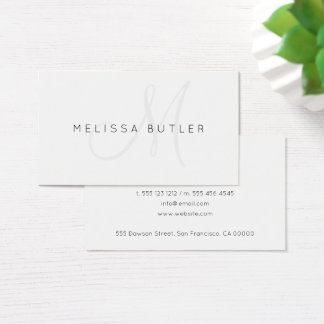 Gray Business Cards Templates Zazzle Minimalist Stylish Gray Monogram Business Card