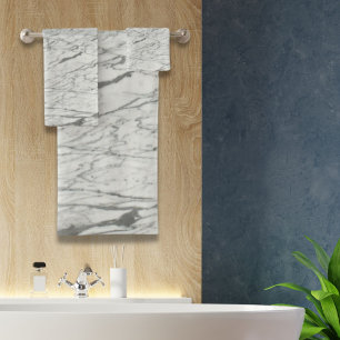 minimalist stylish modern chic grey marble bath towel set