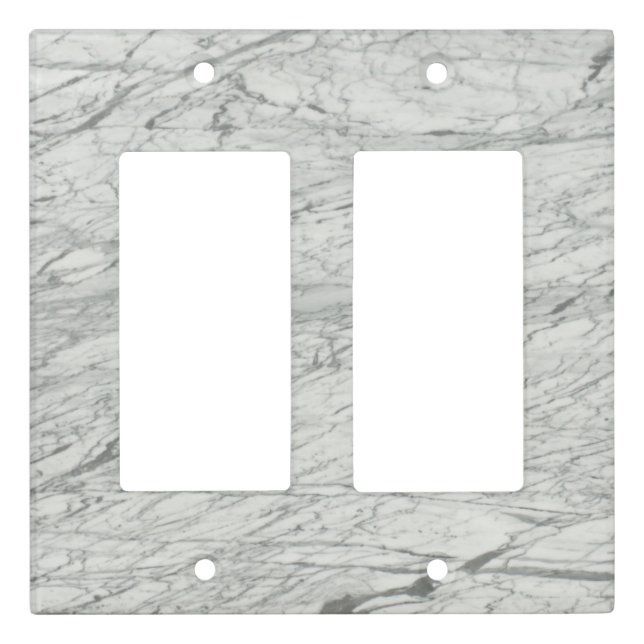minimalist stylish modern chic grey marble light switch cover (Front)