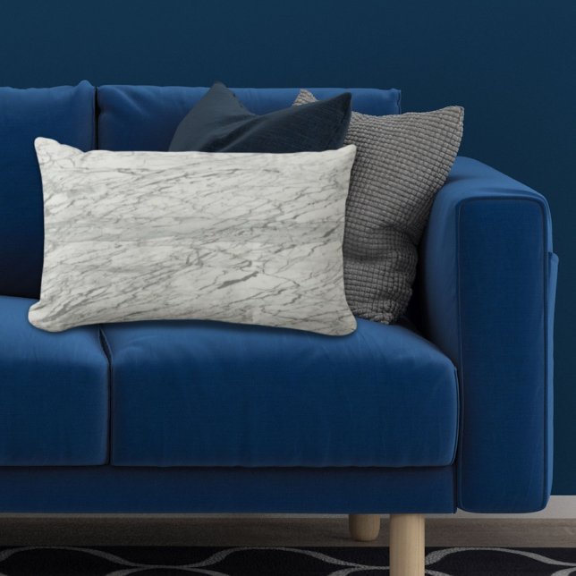 minimalist stylish modern chic grey marble lumbar pillow (minimalist stylish modern chic grey marble lumbar pillow)