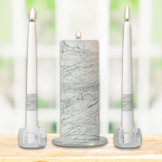 minimalist stylish modern chic grey marble unity candle set (minimalist stylish modern chic grey marble unity candle set)