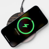 Minimalist Stylish Monogram Photo Name Blush Pink Wireless Charger (Phone)