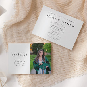 Minimalist Stylish Photo Graduation Party Invitation