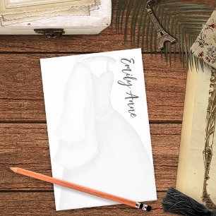 Minimalist Stylish Trendy Bride Wedding Dress Post-it Notes
