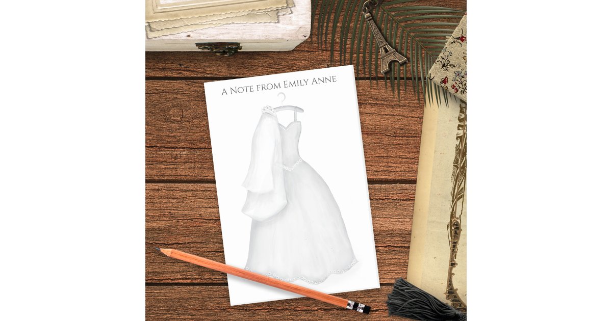 Minimalist Stylish Trendy Bride Wedding Dress Post-it Notes | Zazzle