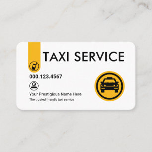Minimalist Stylish Yellow Taxi Tab Business Card